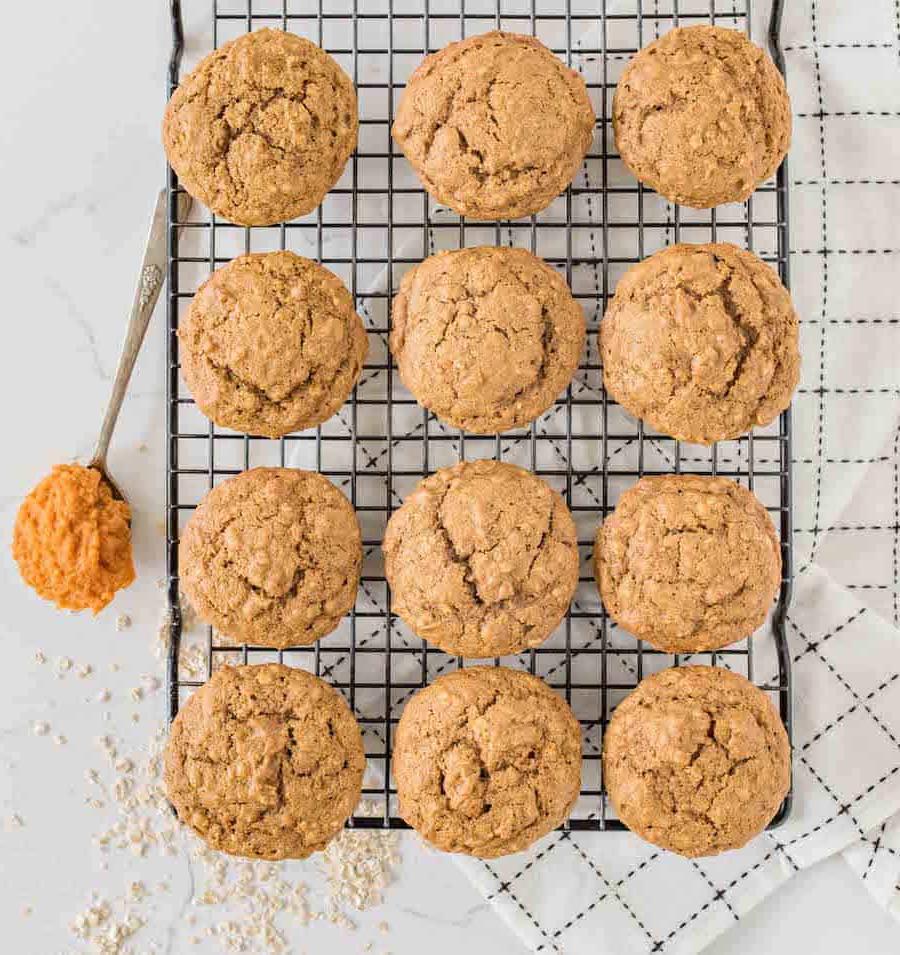 Μάφινς Ενός Μπολ με Μπαχαρικά Κολοκύθας 2 One Bowl Pumpkin Muffins | Healthy Oatmeal Pumpkin Muffins Recipe