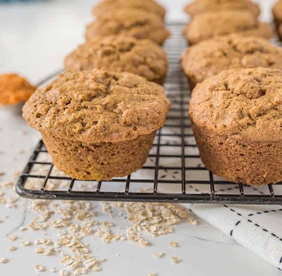 Μάφινς Ενός Μπολ με Μπαχαρικά Κολοκύθας 3 One Bowl Pumpkin Muffins | Healthy Oatmeal Pumpkin Muffins Recipe