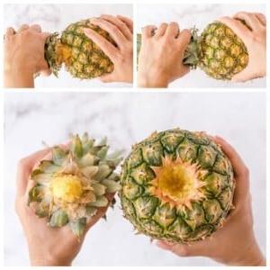 how to cut a pineapple instruction photos