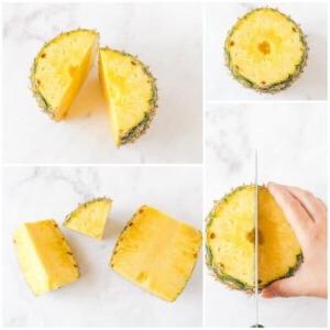 how to cut a pineapple instruction photos