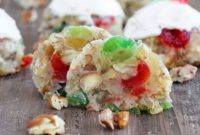 Holiday Fruitcake Cookies with Boozy Cream Cheese Frosting