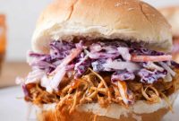 Slow Cooker BBQ Pulled Chicken Sandwiches