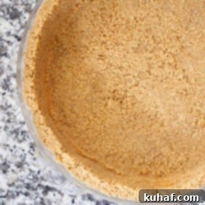 No Bake Graham Cracker crust on marble counter