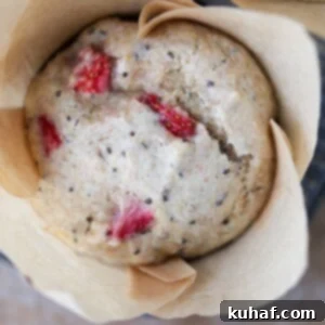 Delicious Strawberry Muffins 13 Healthy Whole Wheat Strawberry Muffin in brown tulip liner