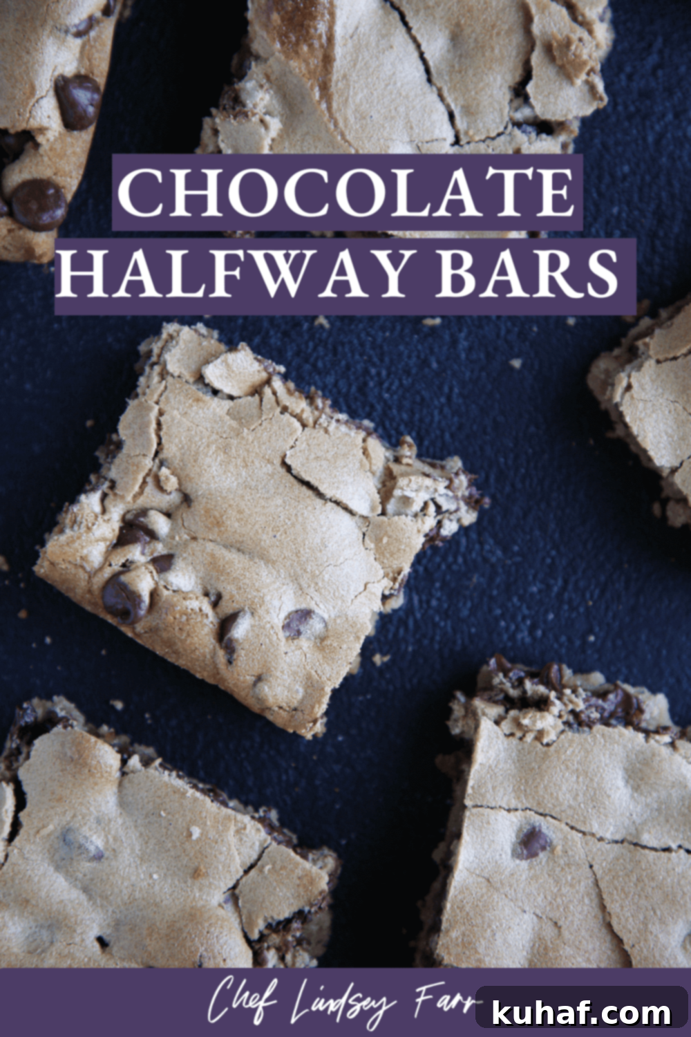 Chocolate Halfway Bars with a moody, artistic presentation