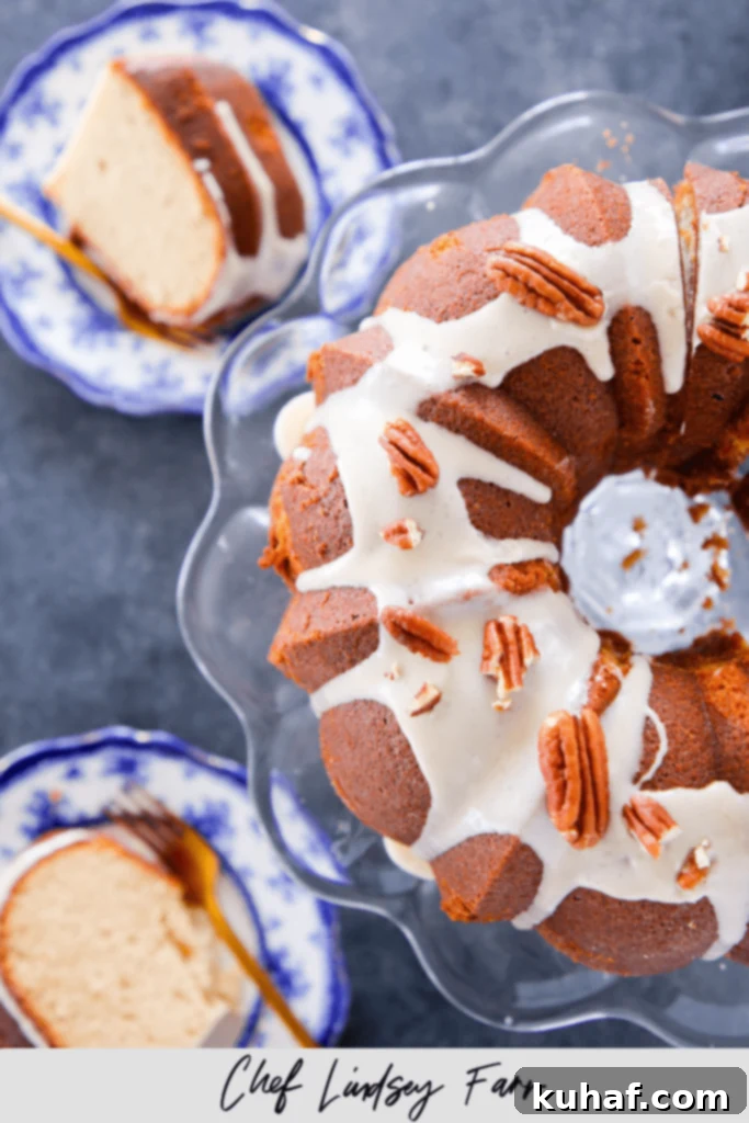 Maple Pound Cake with Maple Glaze, elegantly presented for a dessert table