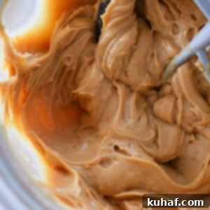 Caramel Pastry Cream in bowl with paddle
