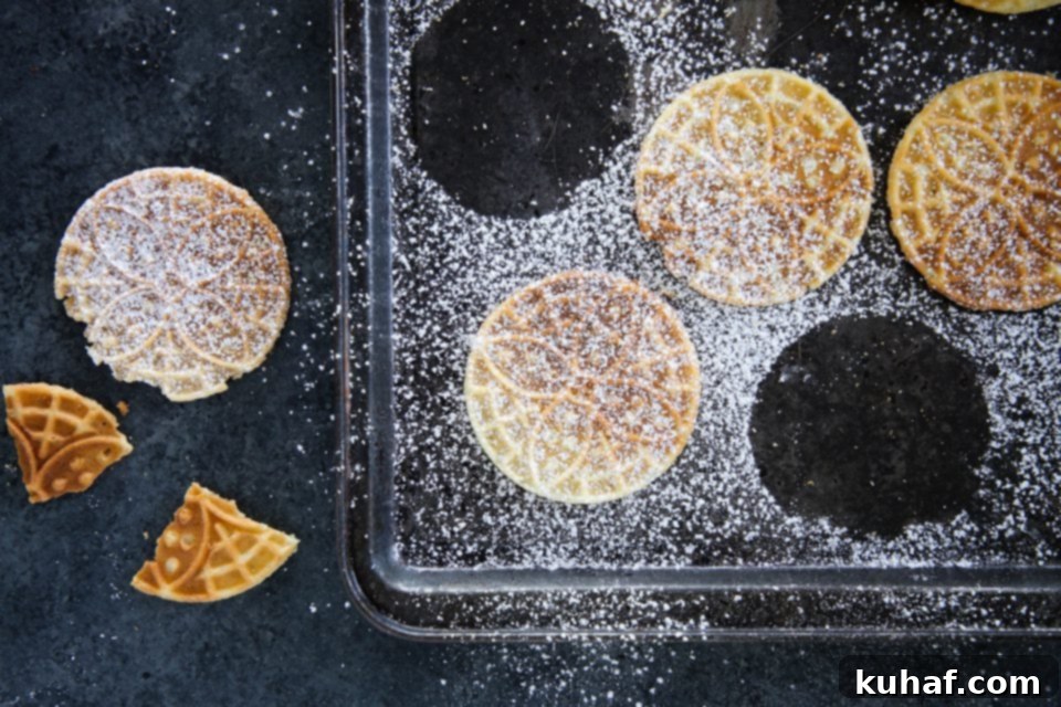 Thin Italian Cookies with intricate patterns