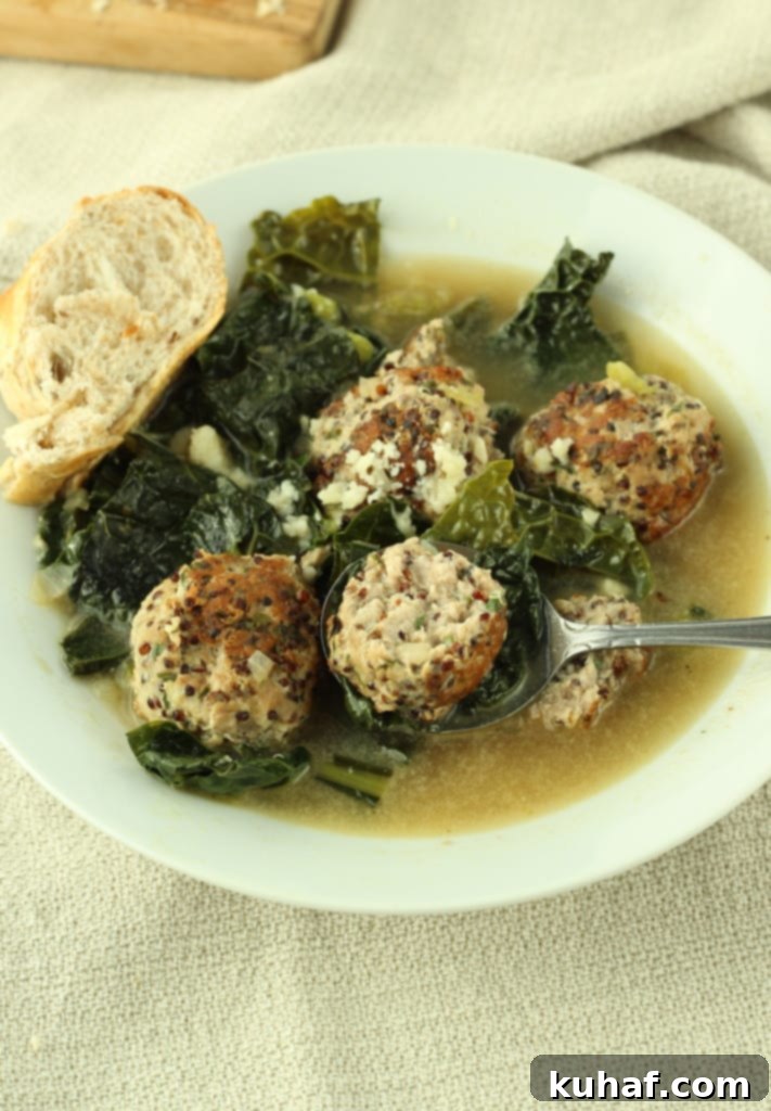 Hearty Turkey and Kale Meatball Soup 3 Turkey Meatball and Kale Soup - Cooking Light