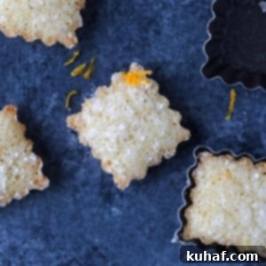 Orange Financiers on blue surface