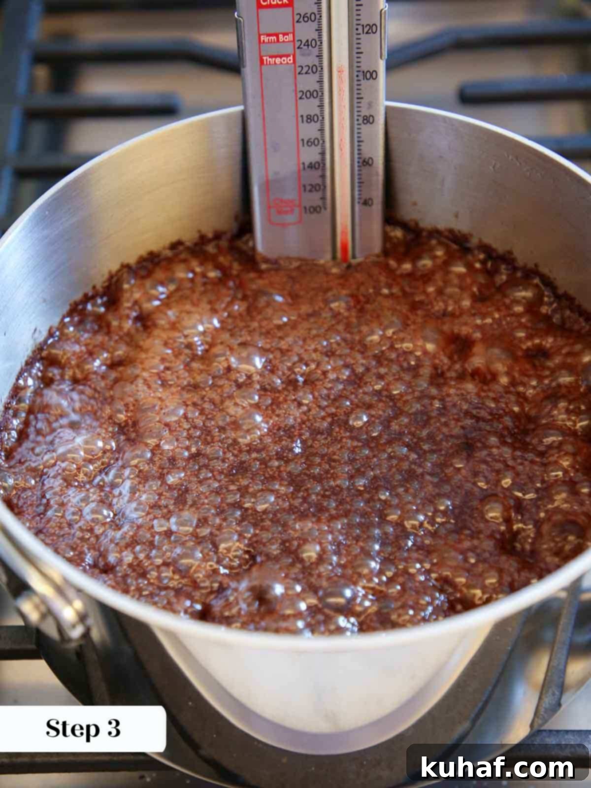 boiling fudge candy making.