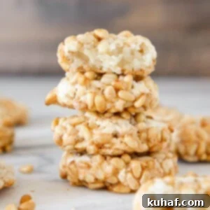 Pignoli cookies with crunchy pine nuts on the exterior.