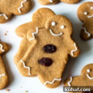 gingerbread boy with raisin decorations.