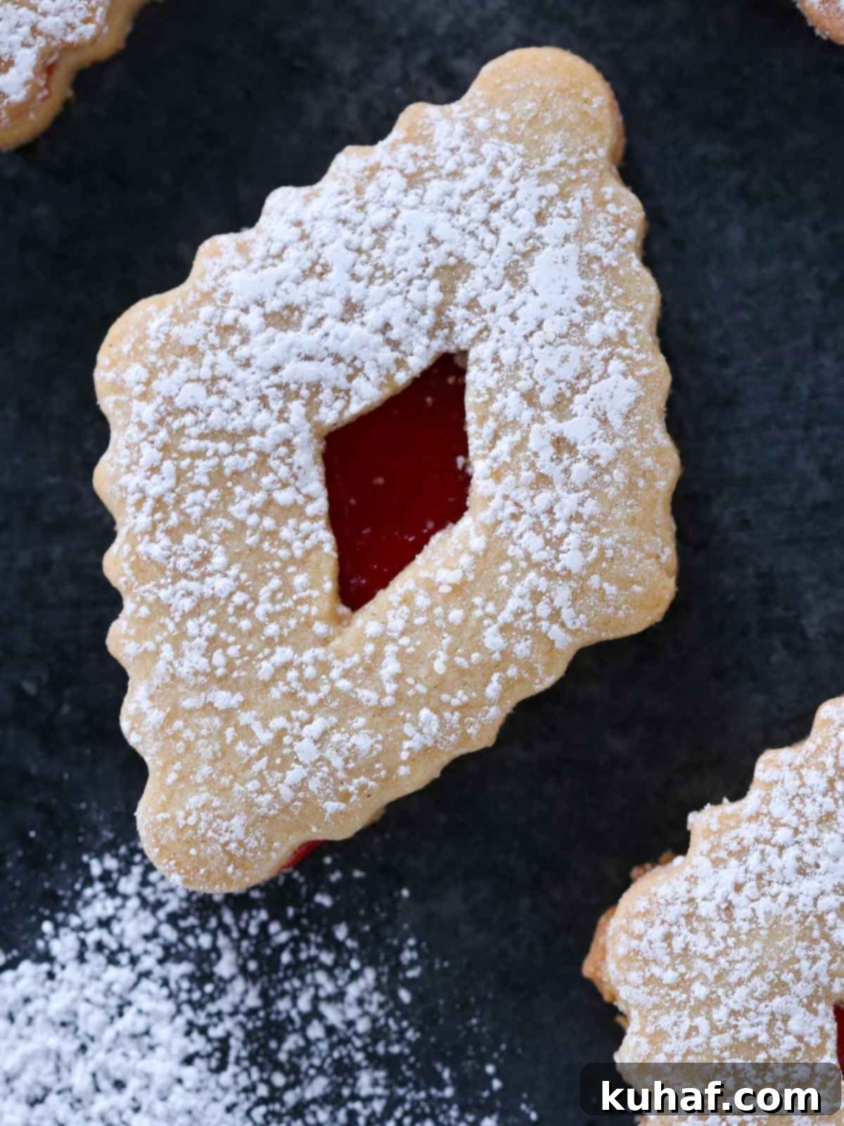 one linzer cookie.