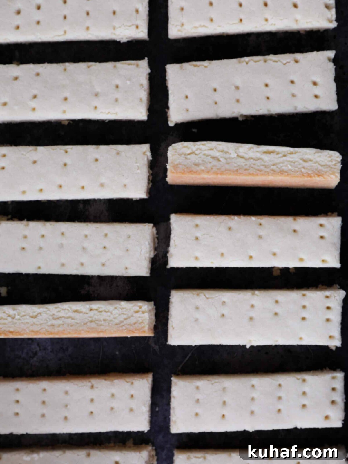 Traditional Scottish Shortbread black surface.