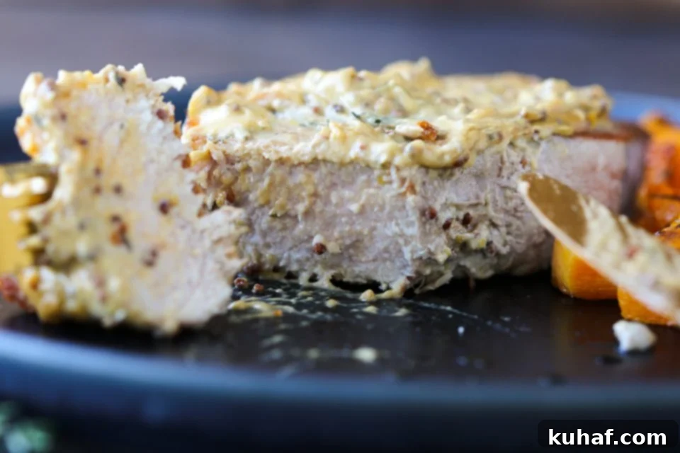 Crispy Mustard Crusted Pork 7 Horizontal Pork Chops Slice