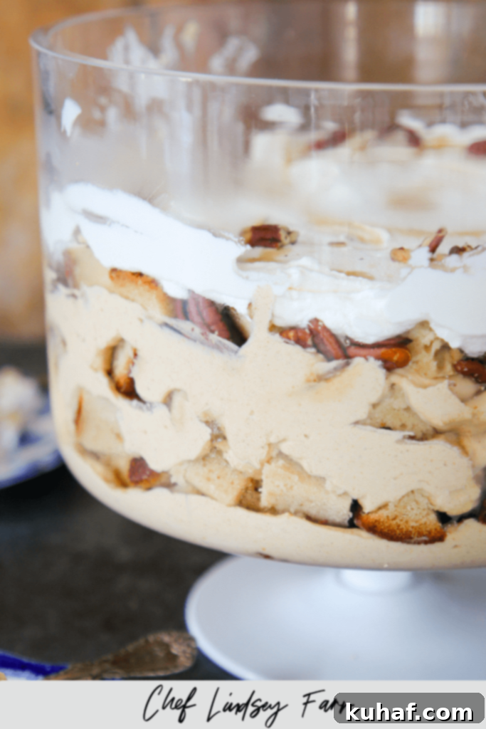 Maple Pumpkin Trifle close up, showing texture