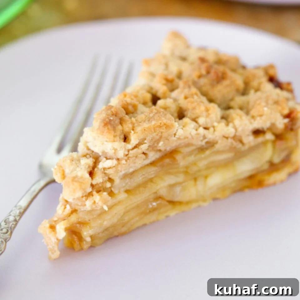 A beautifully baked Caramel Apple Tart, ready to be served.