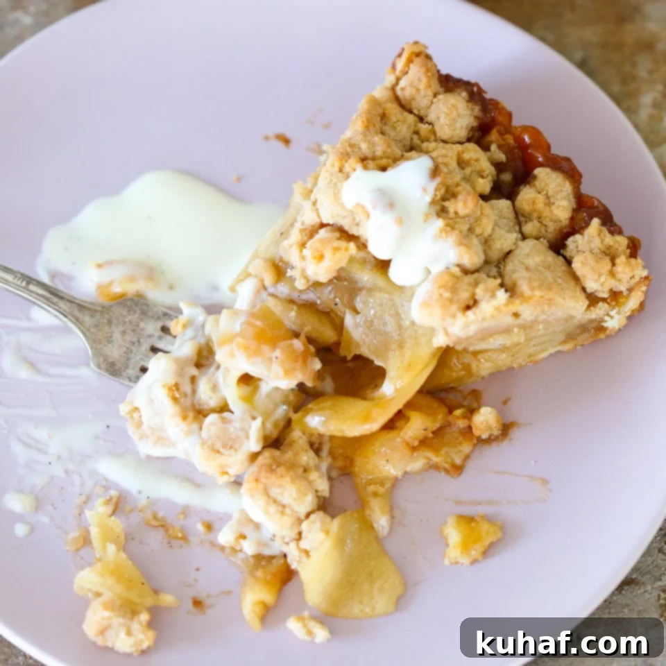 The finished Caramel Apple Tart, presented elegantly.