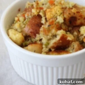 Classic Cornbread Stuffing White Ramekin.