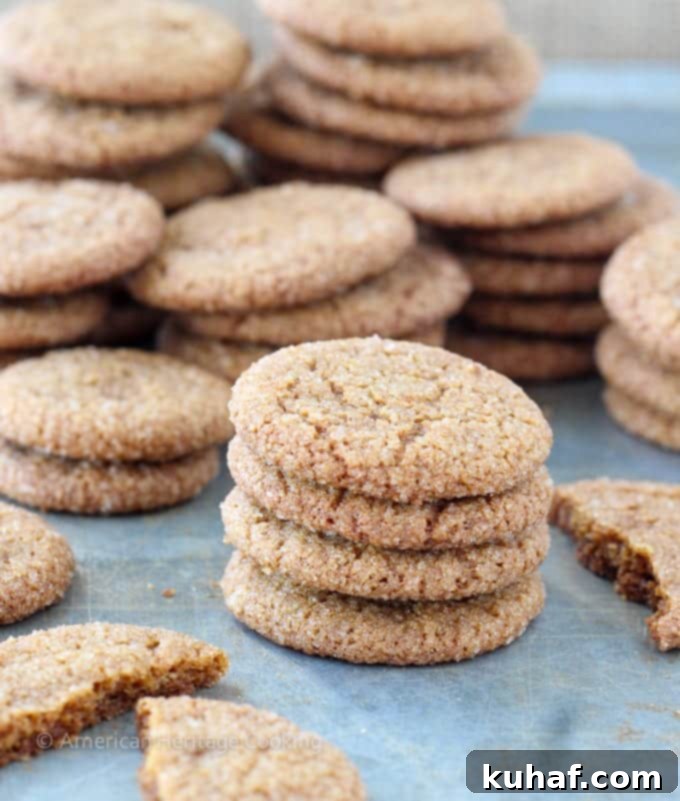 These old fashioned gingersnaps have all the flavors and snappiness of their store-bought counterparts! And they are EASY! Gingersnaps in the jar in 45 minutes! 