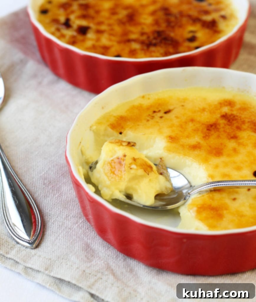 Crème Brûlée in a water bath, baking