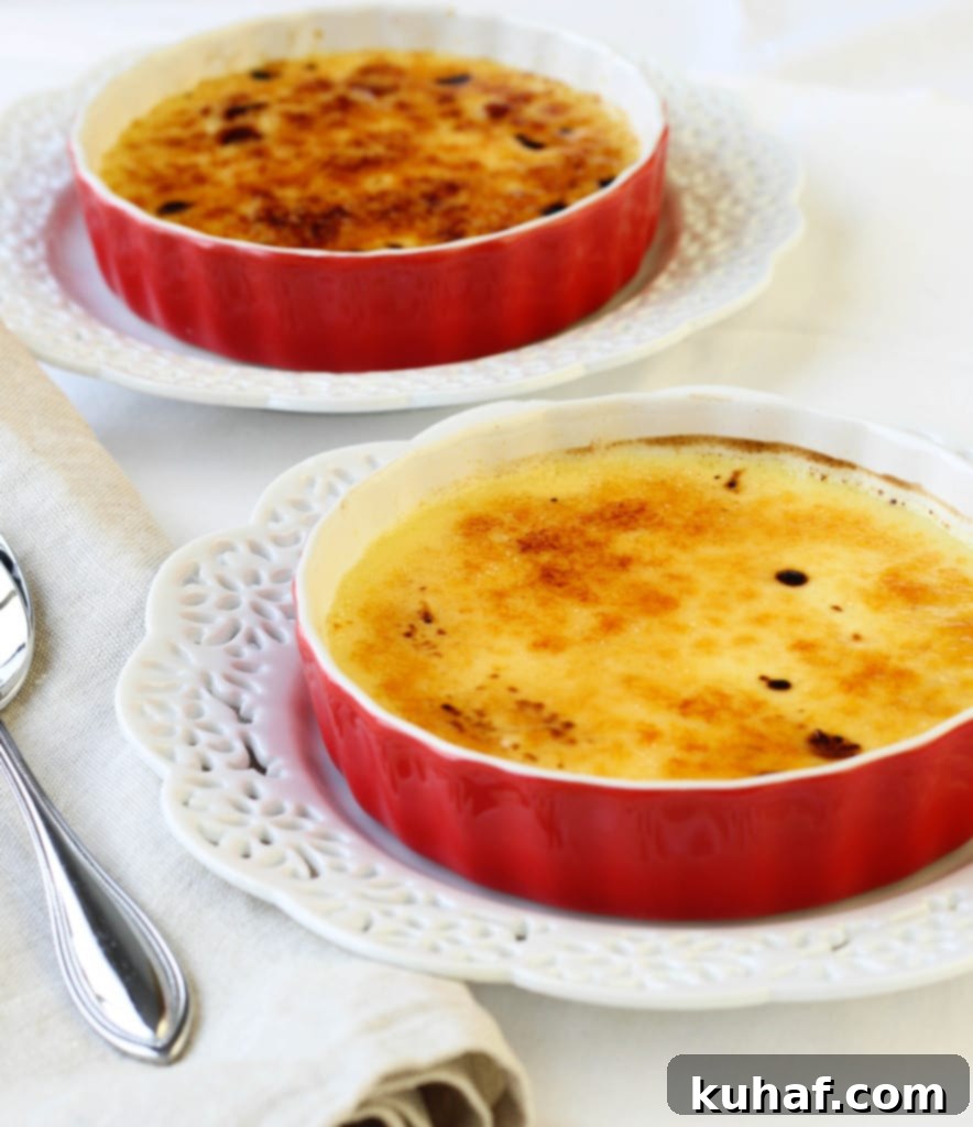 Finished Crème Brûlée with a perfect caramelized top