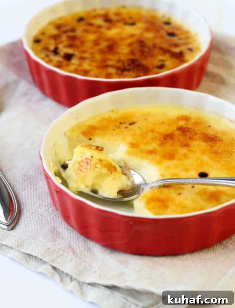 Crème Brûlée ready to be caramelized