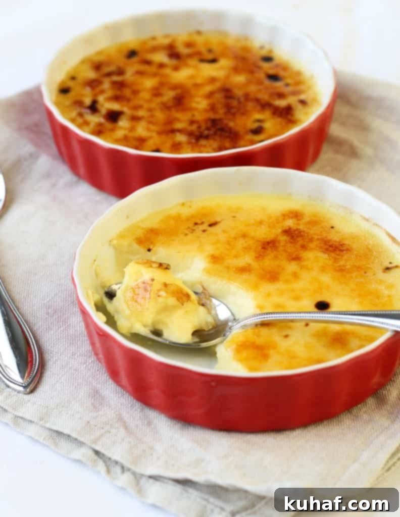 Two Crème Brûlée ramekins, showing results of different sugar types