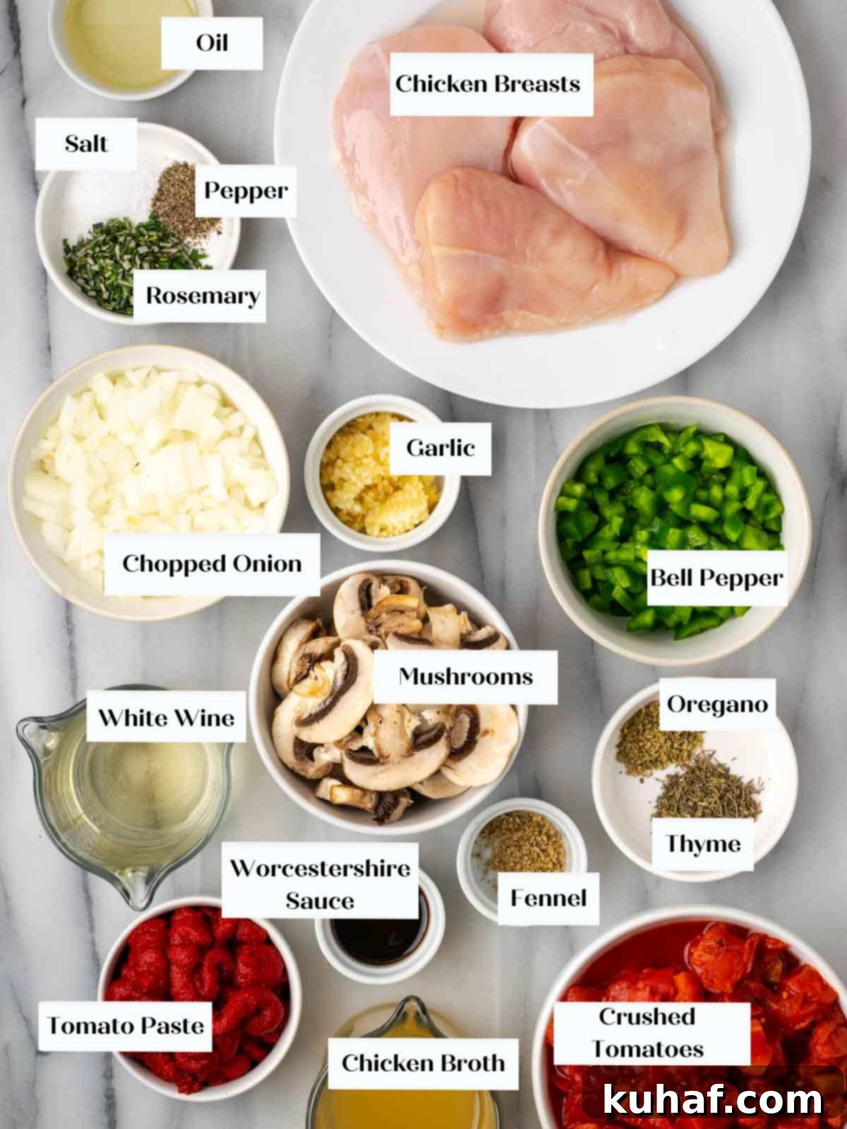 Sun-Kissed Marinara Chicken 4 ingredients for chicken marinara.