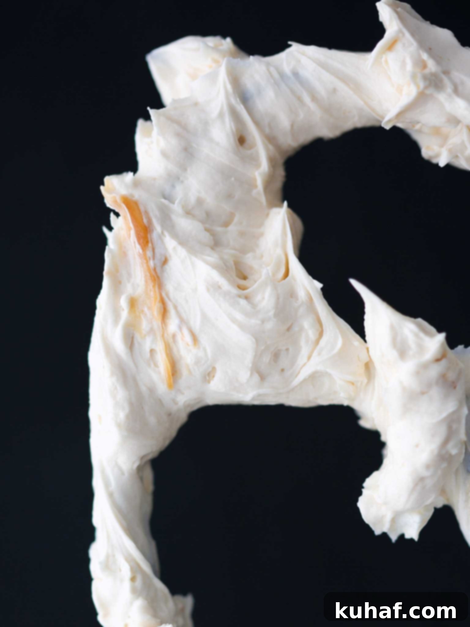 Caramel Swiss Meringue Buttercream Black Background
