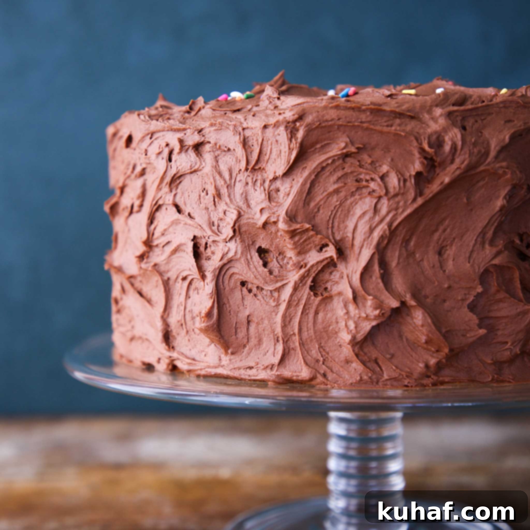 Yellow Layer Cake Iced - The Best Classic Yellow Cake with Chocolate Buttercream