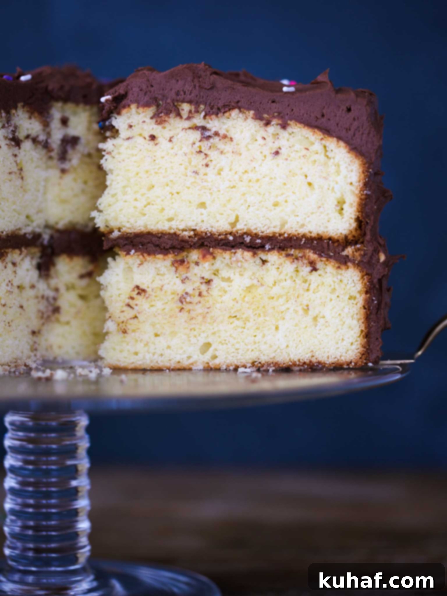 Yellow Layer Cake Interior - Close-up of the Cake's Crumb