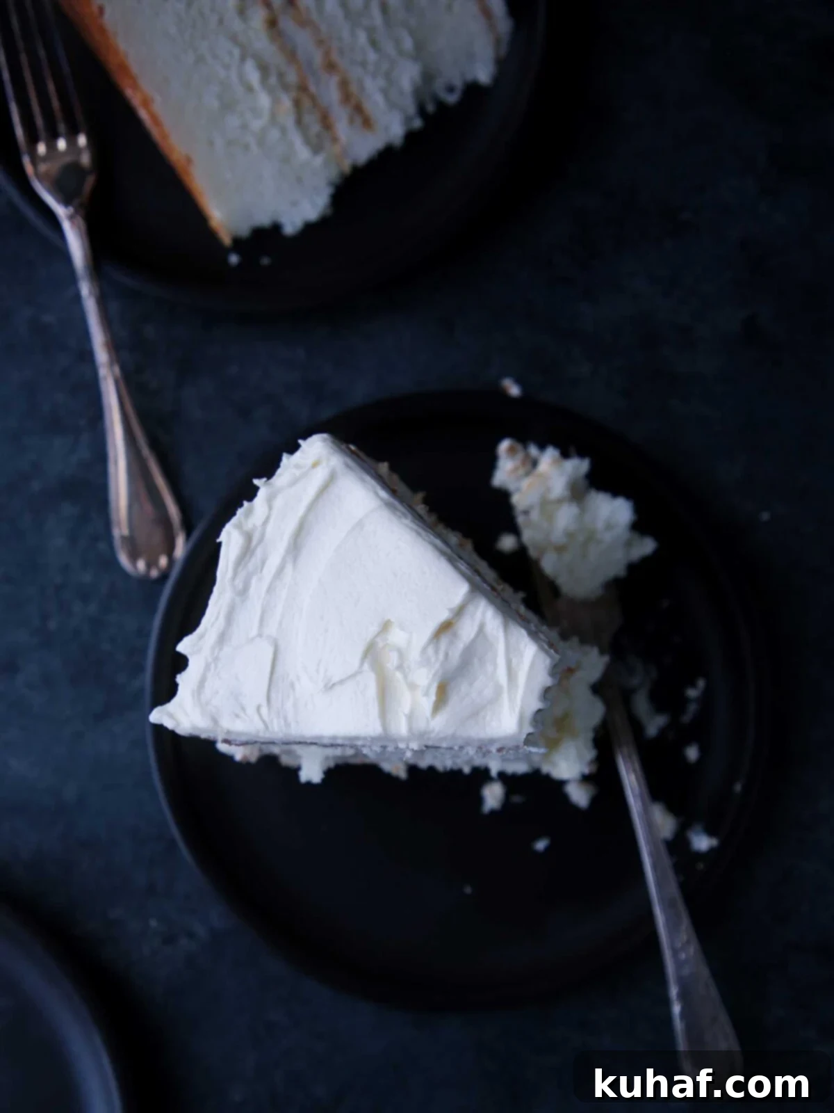 a piece of classic white cake.