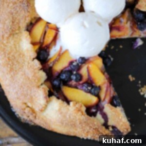 Nectarine Blueberry Galette Delicious Closeup
