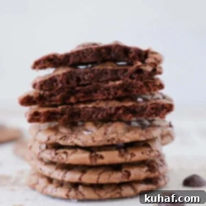 Fudgy Brownie Cookies Delicious Stack