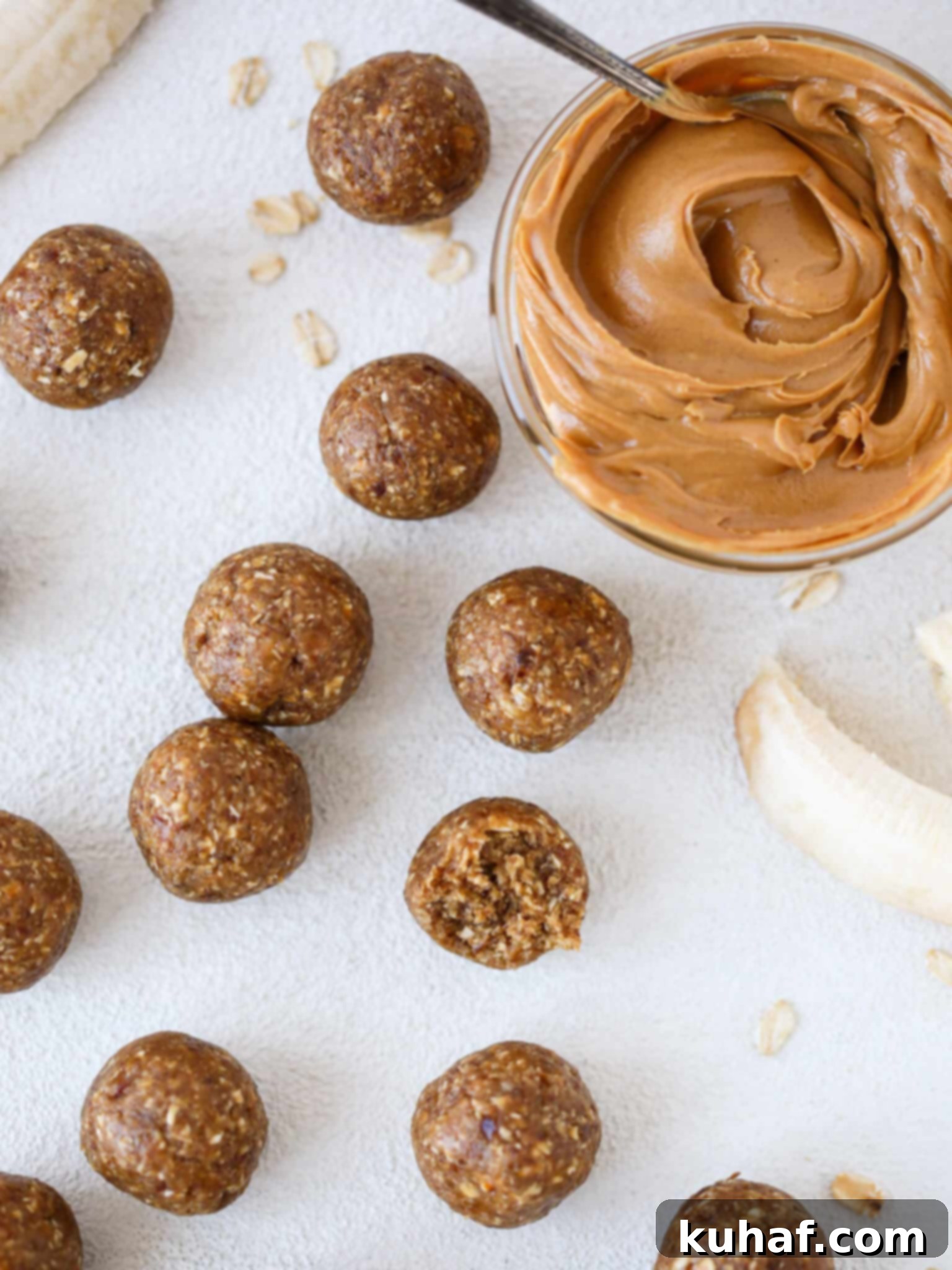 Peanut Butter Banana Energy Bites Overhead