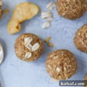 Apple Crisp Energy Bites Delicious Diagonal View