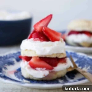 Strawberry Shortcake Solo 19 Individual Strawberry Shortcake stacked high with lemon whipped cream and fresh berries, ready to serve.