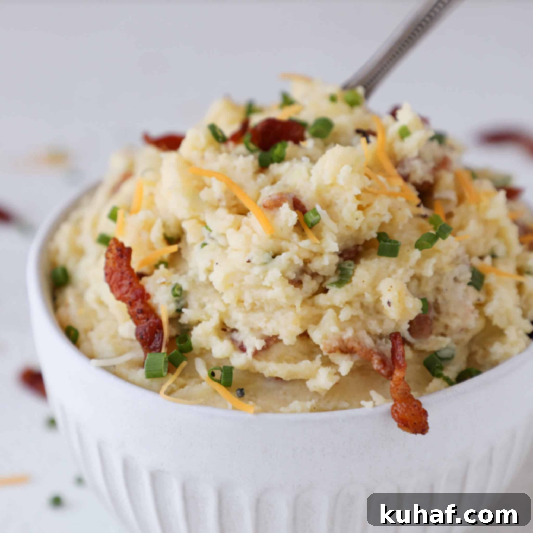 Loaded Mashed Potatoes White Bowl