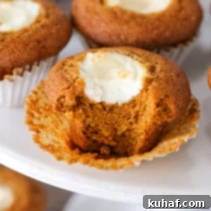 Featured Image - Pumpkin Cream Cheese Muffins, a top pumpkin recipe for fall.