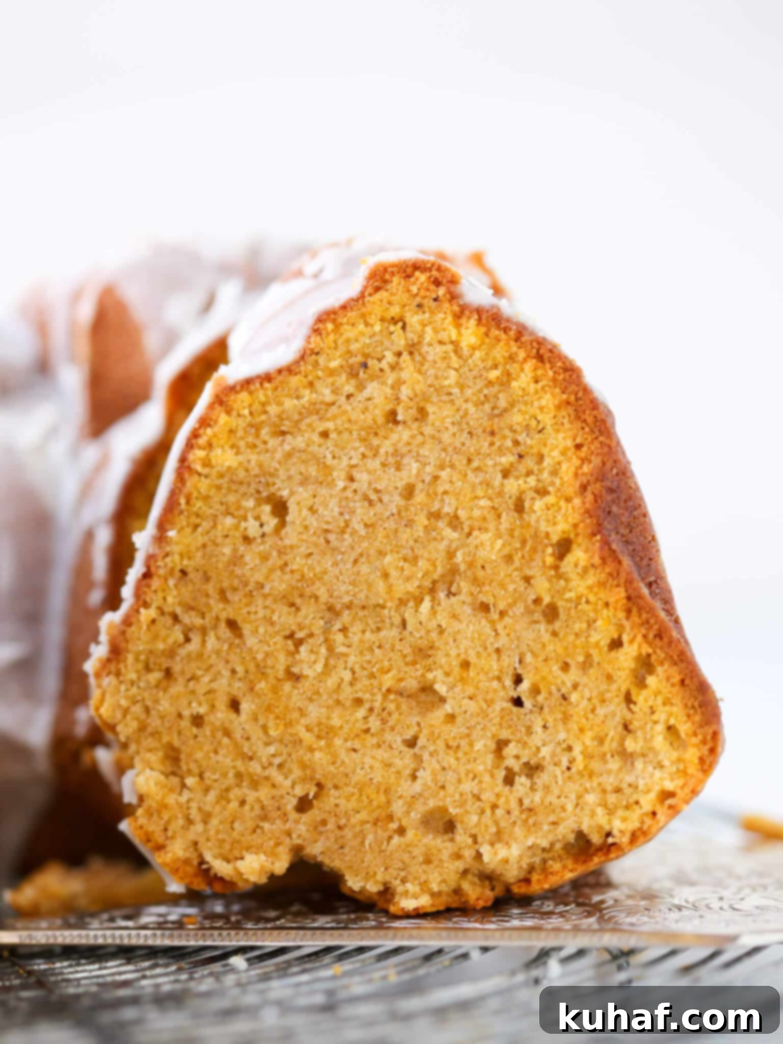 Pumpkin Spice Bundt Cake Interior - a beautifully baked pumpkin dessert.