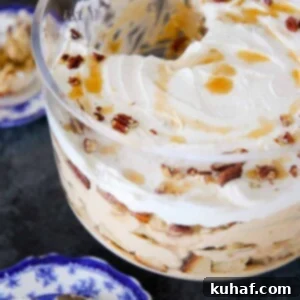 Maple Pumpkin Trifle side layers with maple syrup - showing the beautiful layers.