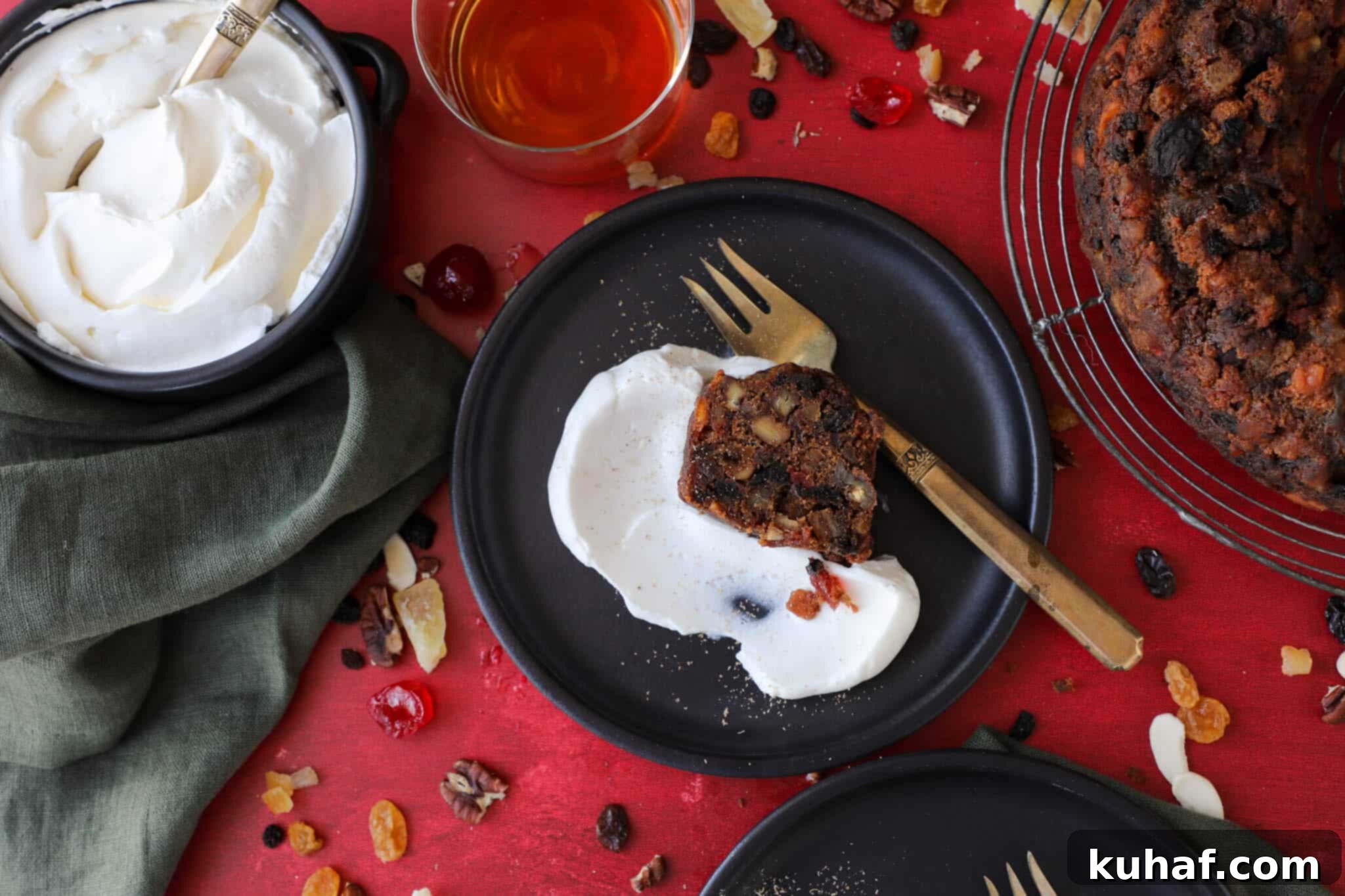 Old Fashioned Fruit Cake Black Plate