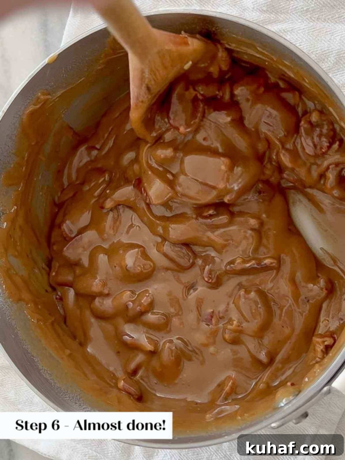 almost ready to portion but still too glossy.