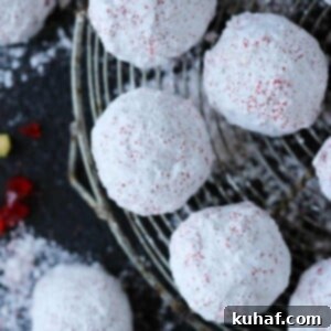 Cherry Pistachio Snowball Cookies Beautiful Overhead