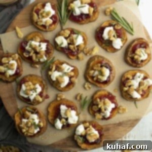sweet potatoes goat cheese bites with rosemary.