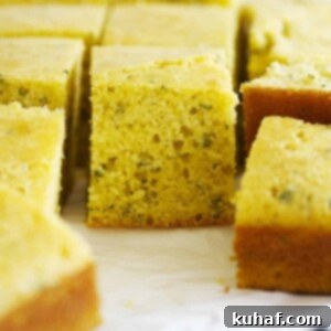squares of herb cornbread.