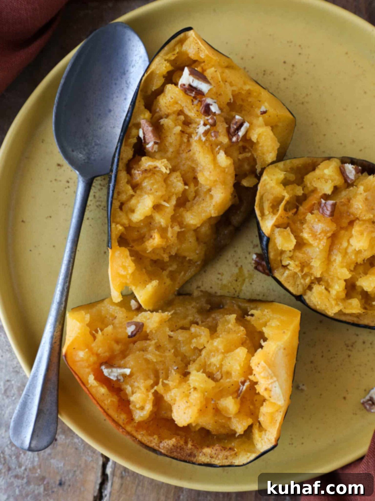 Brown Sugar Baked Acorn Squash Silver Spoon.