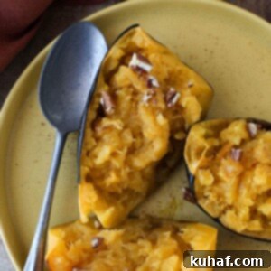 Brown Sugar Baked Acorn Squash Delicious Serving